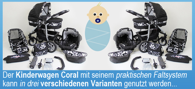 coral kinderwagen 3 in 1